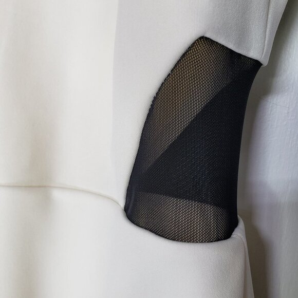 NEW Express Ivory Black‎ Mesh Cutout Sheath Mini Dress Sleeveless NWT - Picture 7 of 12